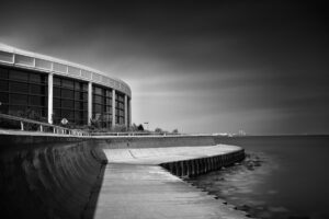 Foto de longa exposição do Shedd Aquarium, em Chicago.