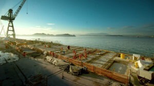 Serviço de Time-lapse que documentou obra portuária.