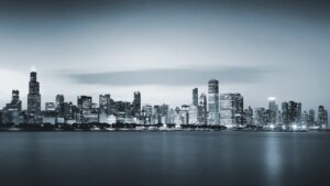 Foto noturna, timelapse feito em Chicago